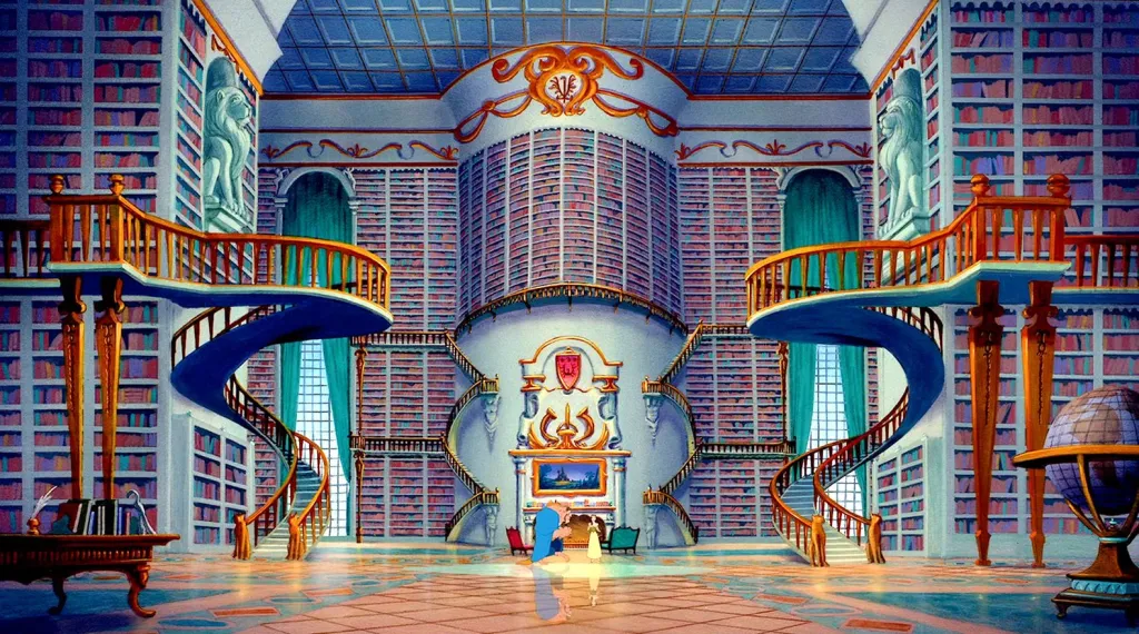 美女與野獸圖書館動畫版場景